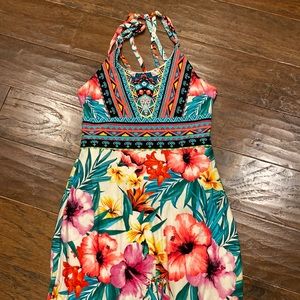 Maxi summer dress with bright colors